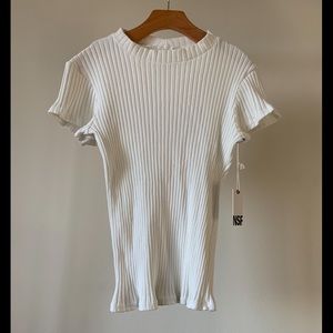 NWT NSF Dakota Fitted Mock Neck Tee